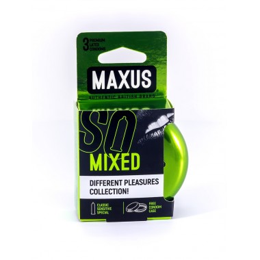 Презервативы MAXUS Mixed в железном кейсе 3 шт.