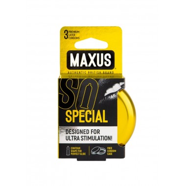Презервативы MAXUS SPECIAL в железном кейсе, точечно-ребристые 3 шт.
