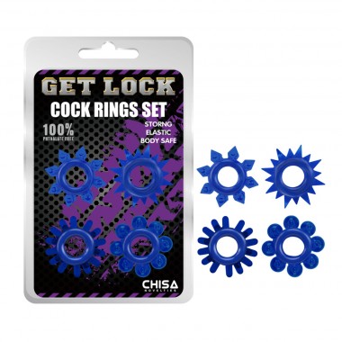 Набор эрекционных колец Cock Rings Set, синий