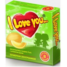 Презервативы "I LOVE YOU" с ароматом дыни 3 шт.