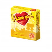 Презервативы "I LOVE YOU" с ароматом банана 3 шт.