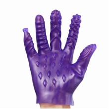 Мягкая фиолетовая массажная перчатка для пар ROSYLAND /без коробки/