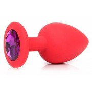 Маленькая красная пробка с фиолетовым кристаллом ONJOY Silicone Collection