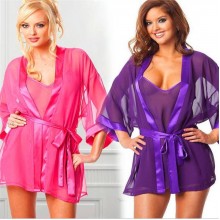 Эротический пеньюар с сексуальным халатиком фиолетового цвета Rosyland Clothing One Size
