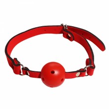 Дышащий кляп на мягком ремешке с застежкой ROSYLAND BDSM (красный)