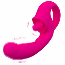 Вибратор вагинально-клиторальный с язычком