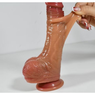 Фаллоимитатор с мошонкой и тянушейся кожей Rosyland