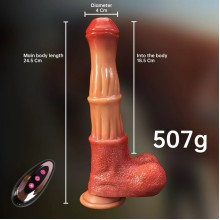 Фалоимитатор в форме лошадиного пениса с вибрацией на пульте ДУ