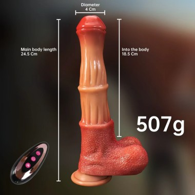 Фалоимитатор в форме лошадиного пениса с вибрацией на пульте ДУ