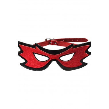 Кожаная маска на глаза (красный с черным)