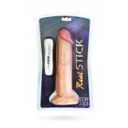 Реалистичный толстенький вибратор с рельефом Real Stick NUDE  (7 режимов) 