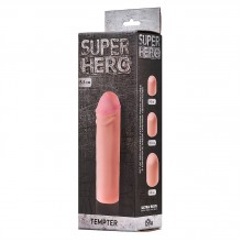 Удлиняющая и расширяющая насадка на пенис Super Hero Tempter (15,5 см , телесный)