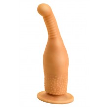Универсальный анально-вагинальный фаллоимитатор на присоске (телесный)