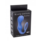 Эрекционное кольцо с анальной пробкой Double Pleasure Anal Plug Blue (19 см , синий)