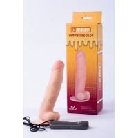 Реалистичный вибратор на присоске из кибер-кожи с выносным пультом Onjoy Remote Vibe-Dildo #2 (10 режимов)