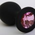 Маленькая черна пробка с нежно фиолетовым кристаллом ONJOY Silicone Collection	