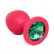 Маленькая красная пробка с зеленым кристаллом ONJOY Silicone Collection