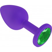 Маленькая фиолетовая пробка с зеленым кристаллом ONJOY Silicone Collection
