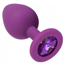 Маленькая фиолетовая пробка с фиолетовым кристаллом ONJOY Silicone Collection