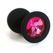 Маленькая черная пробка с розовым кристаллом ONJOY Silicone Collection	