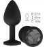 Маленькая черная пробка с черным кристаллом ONJOY Silicone Collection