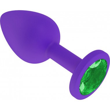 Средняя фиолетовая пробка с зеленым кристаллом ONJOY Silicone Collection