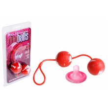 Анально-вагинальные шарики со смещенным центром тяжести Duo Balls красного цвета