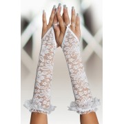 Перчатки кружевные длинные SoftLine Collection, белый, S/L